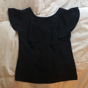 Black ruffle sleeve top